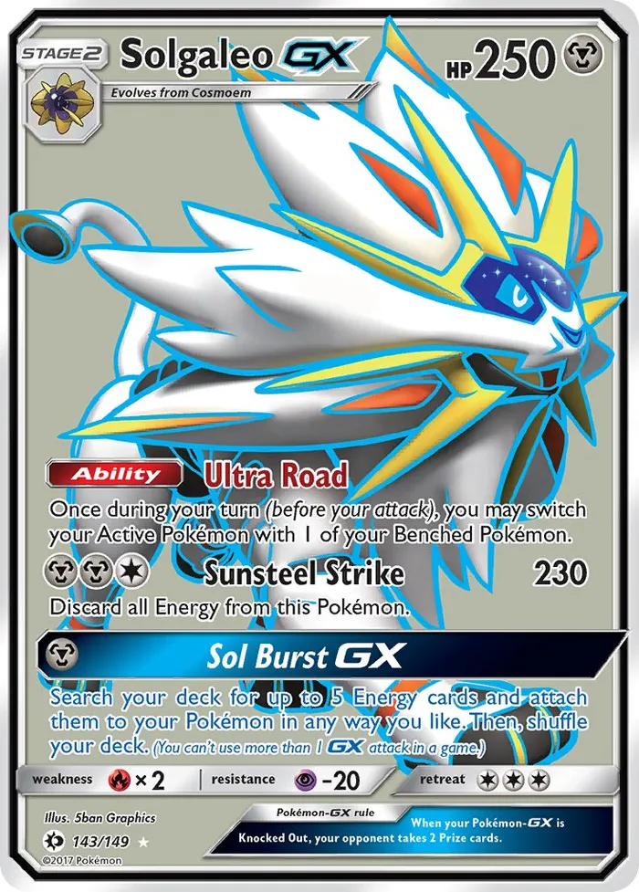 Carte Solgaleo GX — Sun & Moon