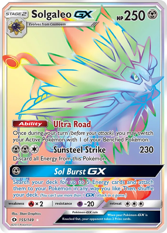 Carte Solgaleo GX — Sun & Moon