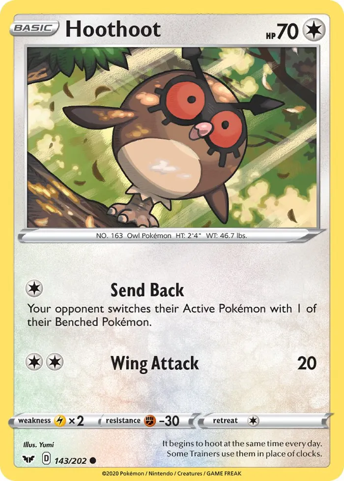 Carte Hoothoot — Sword & Shield