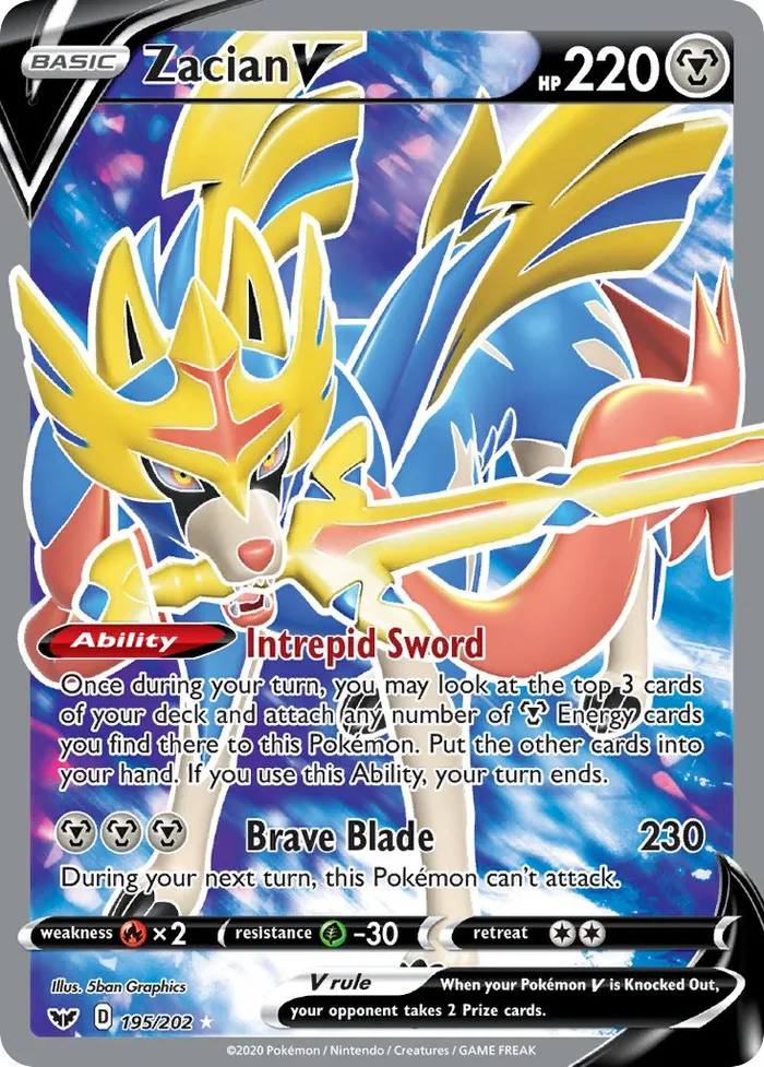 Carte Zacian V — Sword & Shield