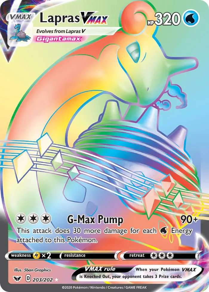 Carte Lapras VMAX — Sword & Shield