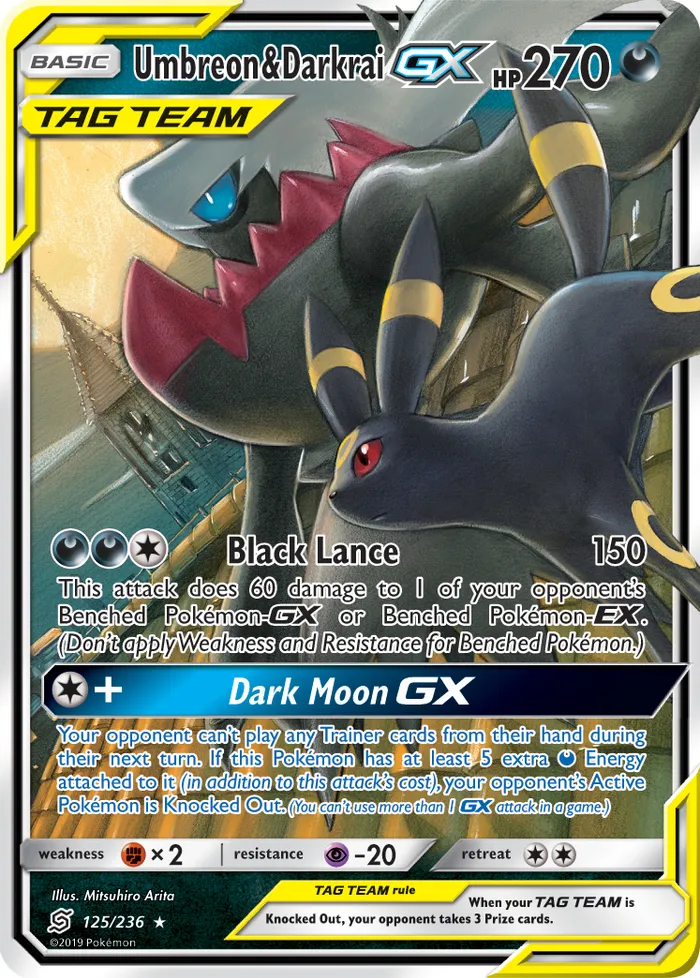 Carte Umbreon & Darkrai GX — Unified Minds