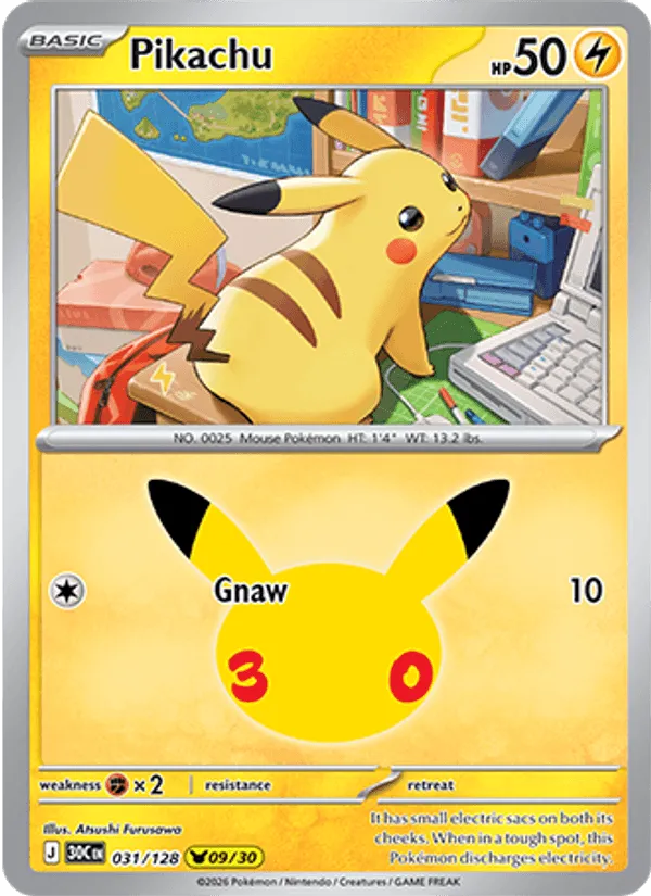 Carte Pikachu — 30th Celebration