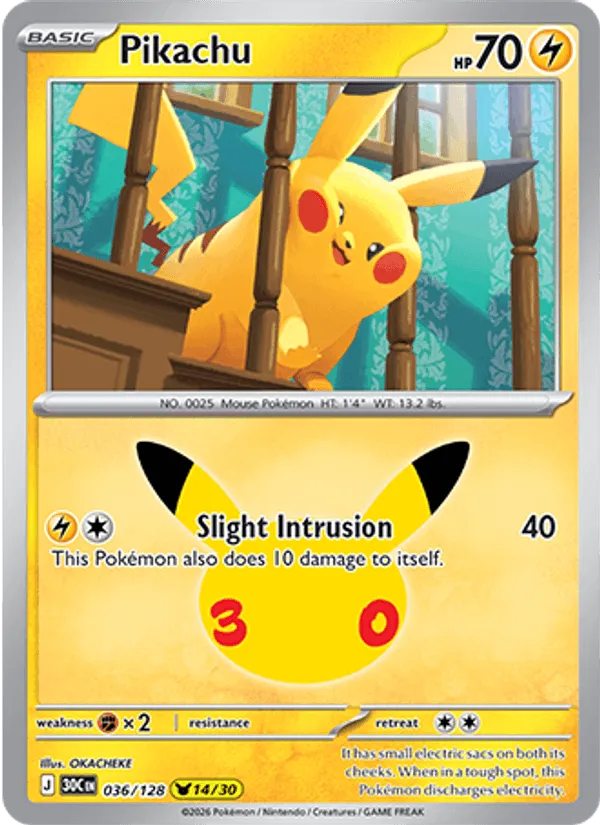 Carte Pikachu — 30th Celebration