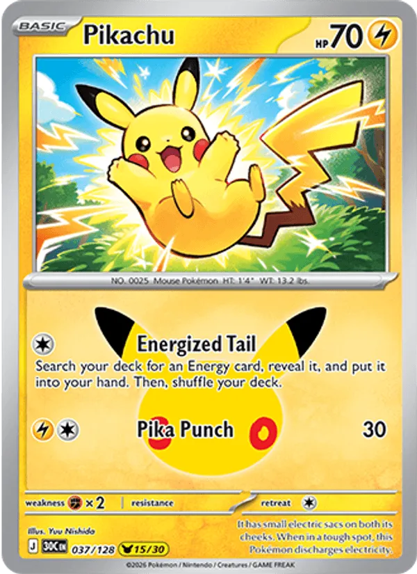 Carte Pikachu — 30th Celebration