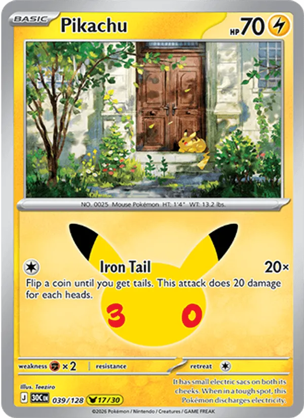 Carte Pikachu — 30th Celebration
