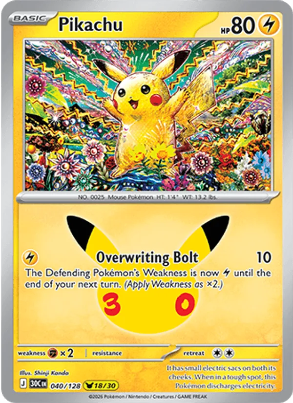 Carte Pikachu — 30th Celebration