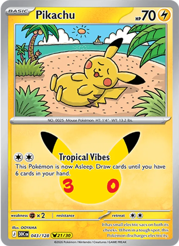Carte Pikachu — 30th Celebration