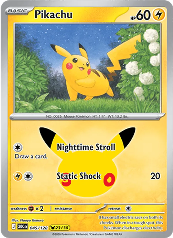 Carte Pikachu — 30th Celebration