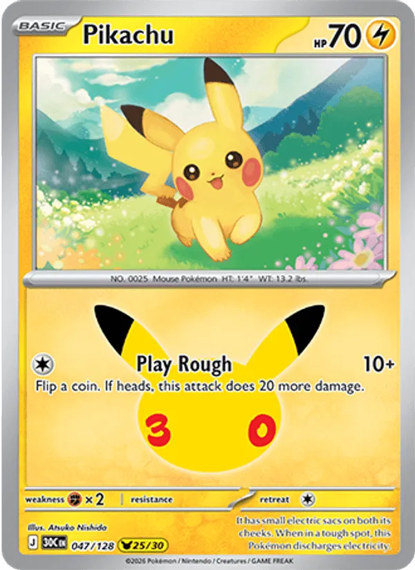 Carte Pikachu — 30th Celebration