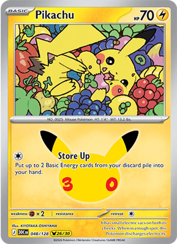 Carte Pikachu — 30th Celebration