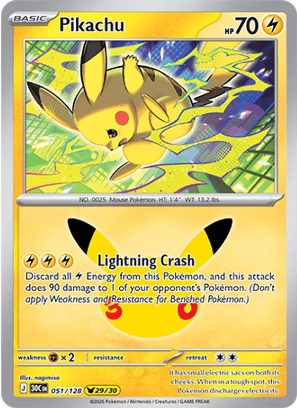 Carte Pikachu — 30th Celebration