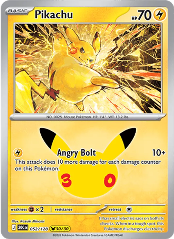 Carte Pikachu — 30th Celebration