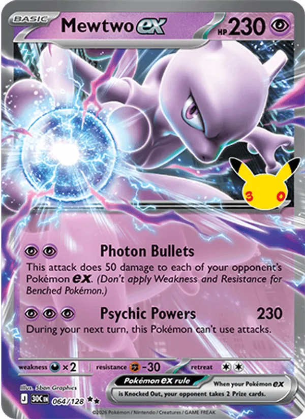Carte Mewtwo ex — 30th Celebration