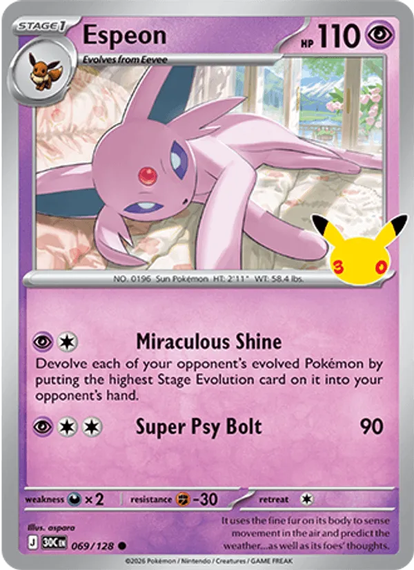 Carte Espeon — 30th Celebration