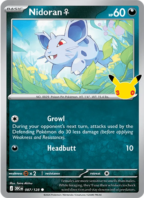 Carte Nidoran♀ — 30th Celebration