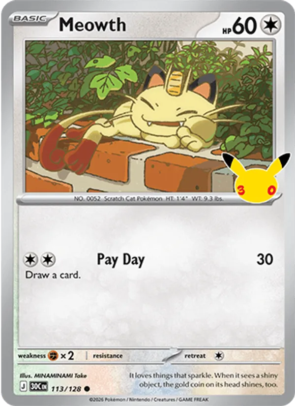 Carte Meowth — 30th Celebration
