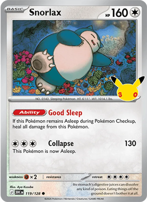 Carte Snorlax — 30th Celebration