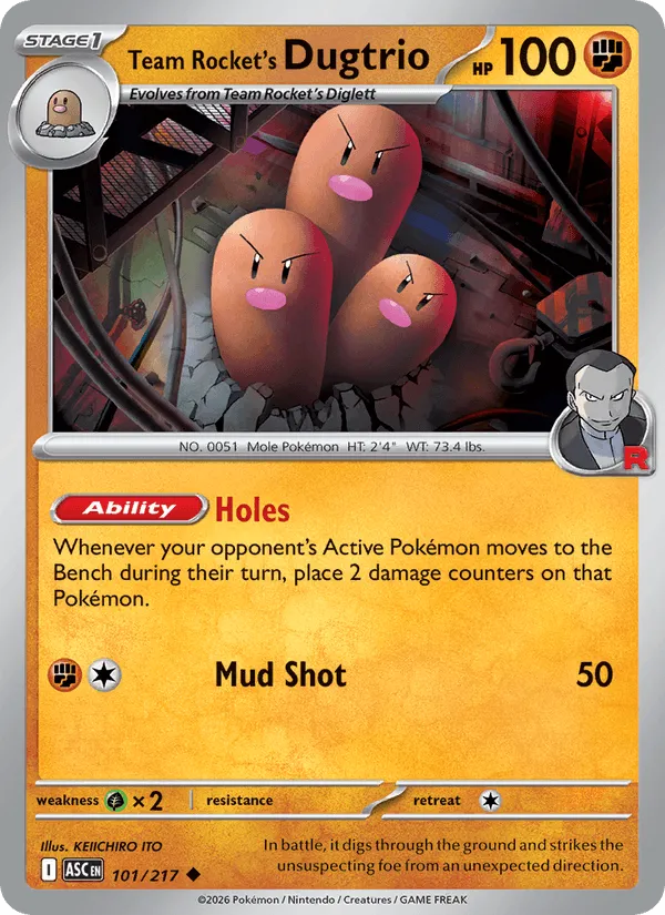 Carte Triopikeur de la Team Rocket — Ascended Heroes Additionals