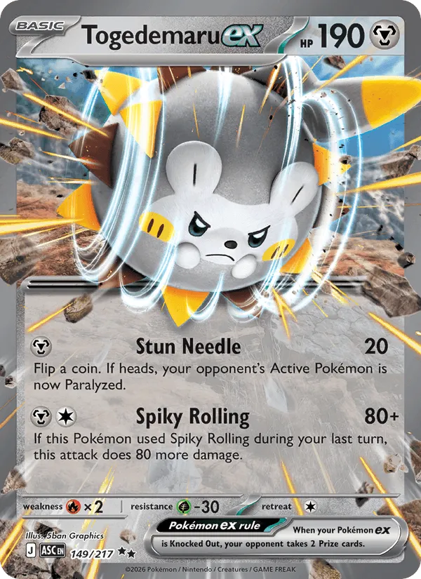 Carte Togedemaru ex — Ascended Heroes Additionals