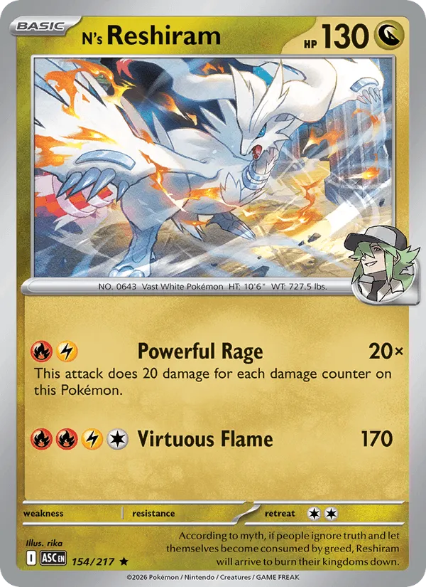 Carte Reshiram de N — Ascended Heroes Additionals