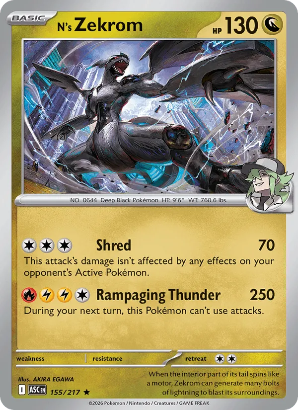 Carte Zekrom de N — Ascended Heroes Additionals