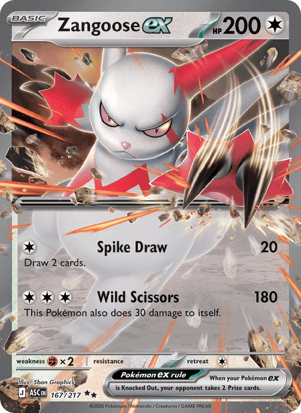 Carte Zangoose ex — Ascended Heroes Additionals