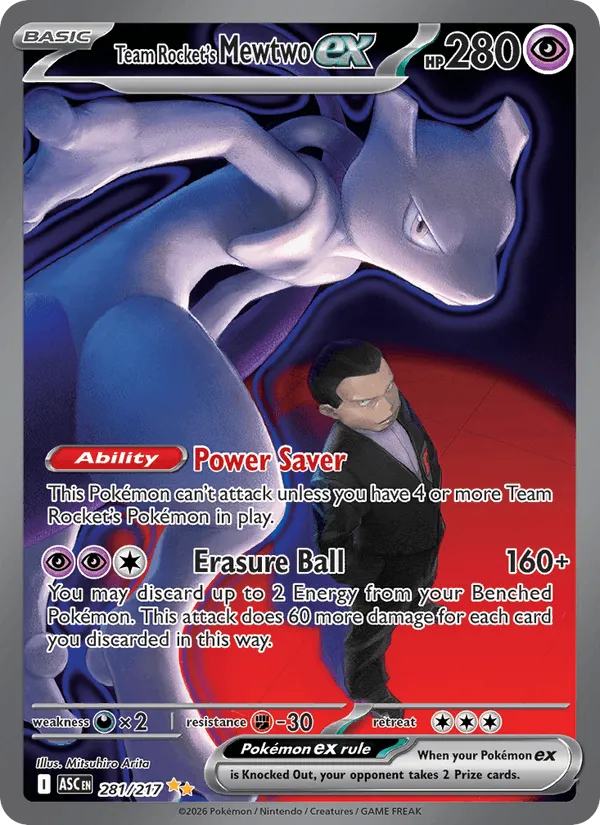 Carte Team Rocket's Mewtwo ex — Ascended Heroes Additionals