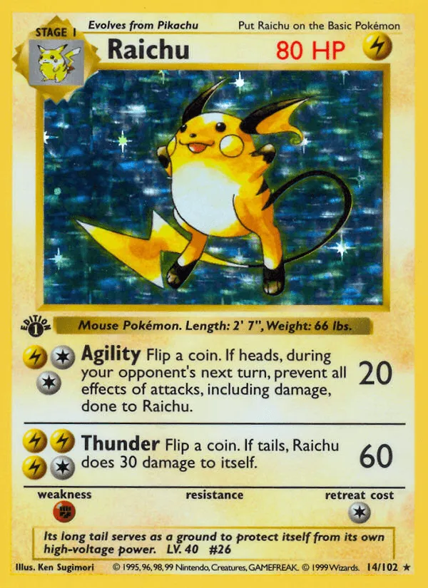 Carte Raichu — Base Set