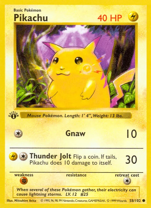 Carte Pikachu — Base Set