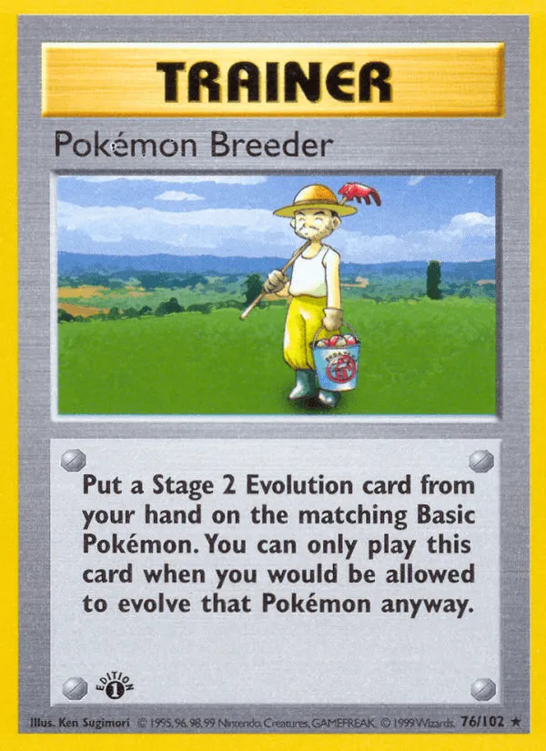 Carte Éleveur de Pokémon — Base Set
