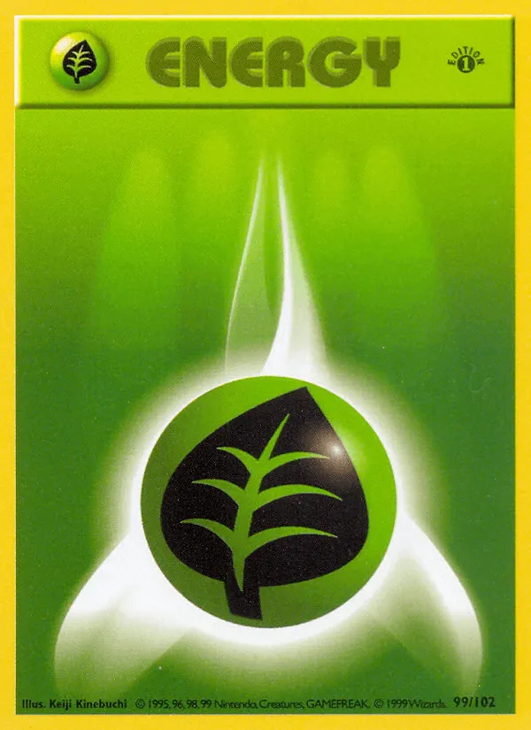 Carte Basic Grass Energy — Base Set
