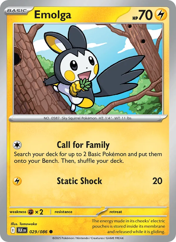 Carte Emolga — Black Bolt Additionals