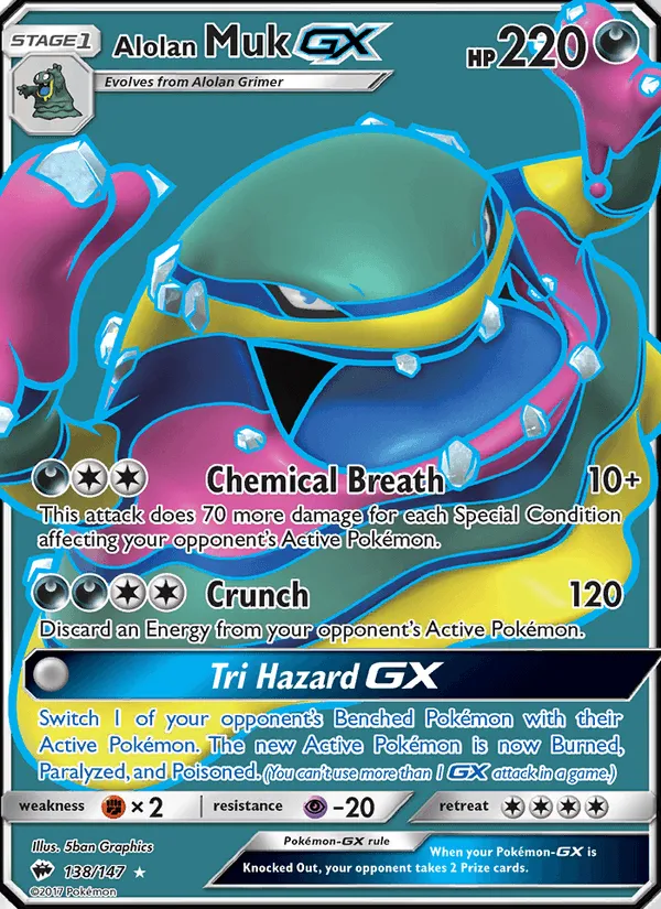 Carte Alolan Muk GX — Burning Shadows