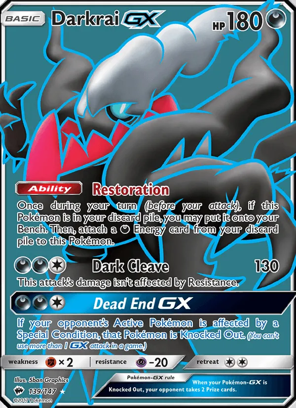 Carte Darkrai GX — Burning Shadows