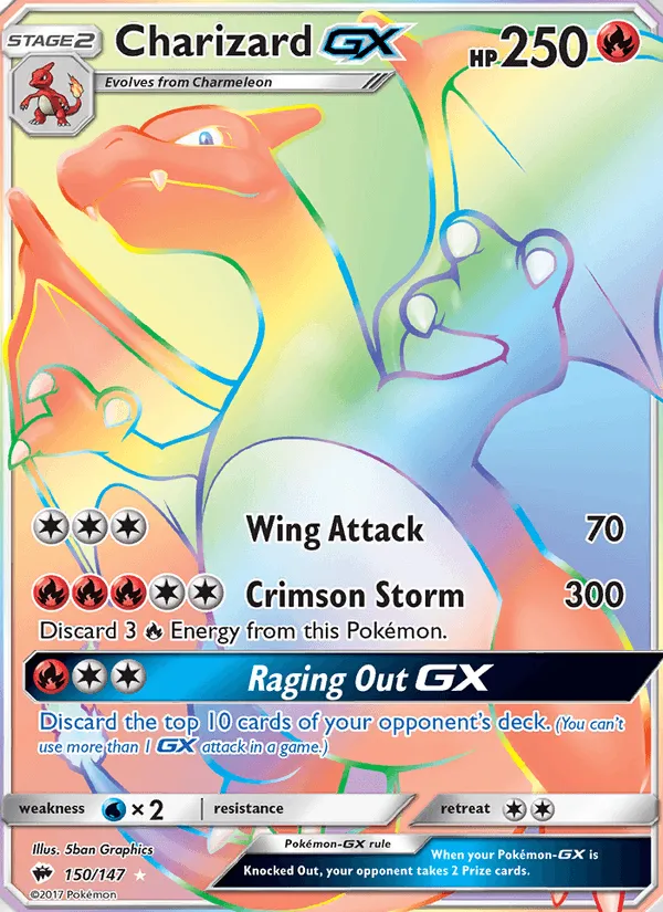 Carte Charizard GX — Burning Shadows