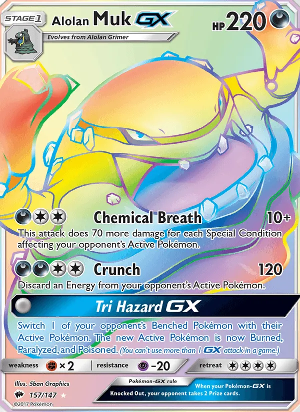Carte Alolan Muk GX — Burning Shadows
