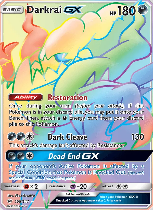 Carte Darkrai GX — Burning Shadows