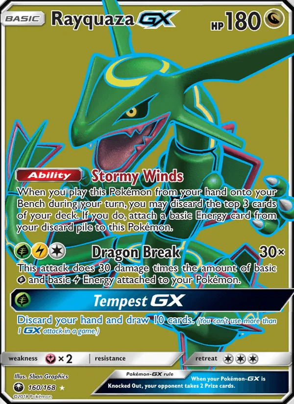 Carte Rayquaza GX — Celestial Storm