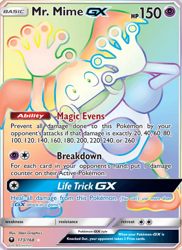Carte Mr. Mime-GX — Celestial Storm