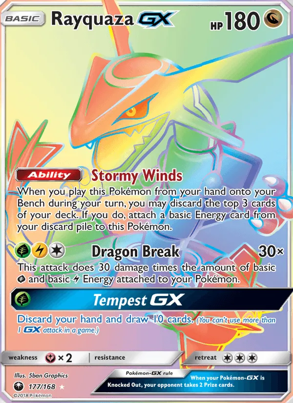 Carte Rayquaza GX — Celestial Storm