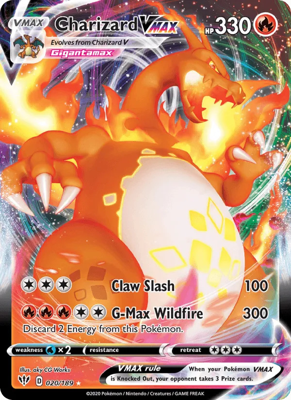 Carte Dracaufeu VMAX — Darkness Ablaze