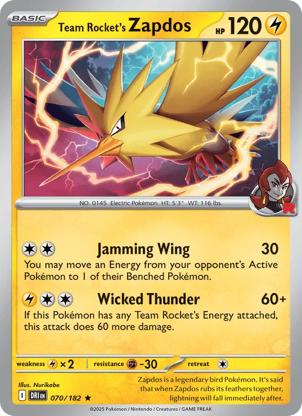 Carte Électhor de la Team Rocket — Destined Rivals Additionals