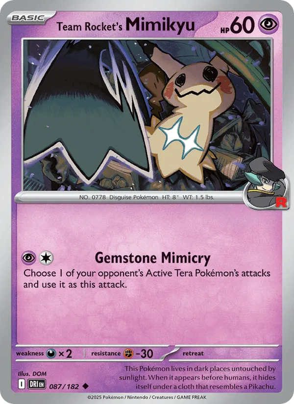Carte Mimiqui de la Team Rocket — Destined Rivals Additionals