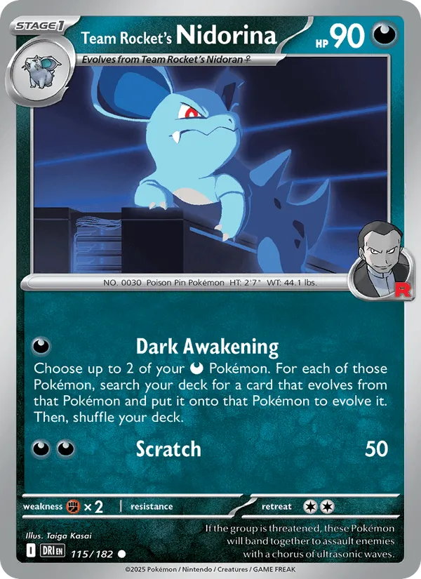 Carte Nidorina de la Team Rocket — Destined Rivals Additionals