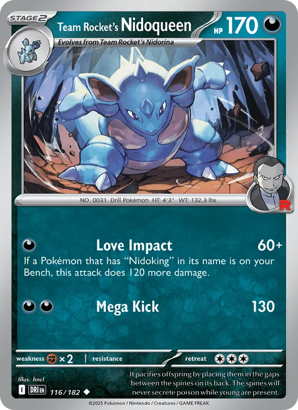 Carte Nidoqueen de la Team Rocket — Destined Rivals Additionals
