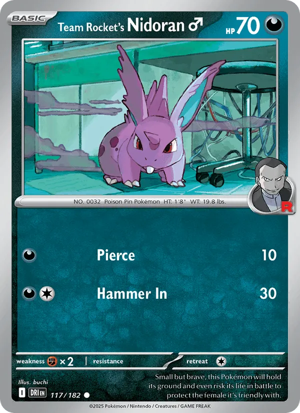 Carte Nidoran [M] de la Team Rocket — Destined Rivals Additionals