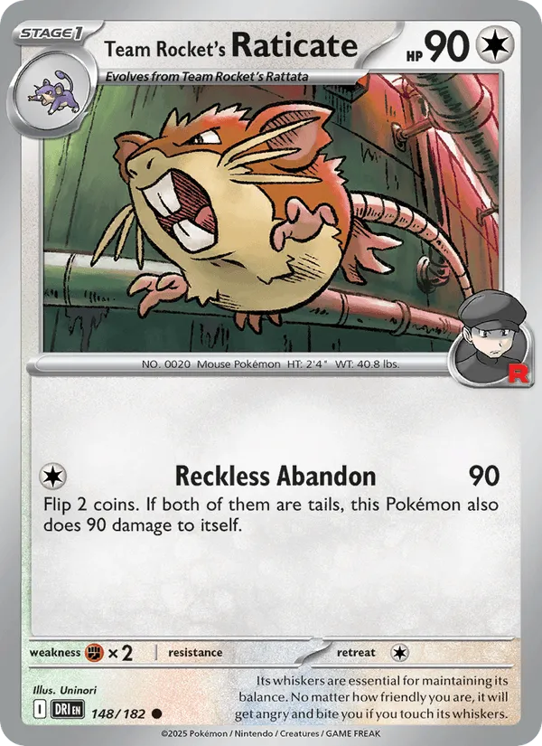Carte Rattatac de la Team Rocket — Destined Rivals Additionals