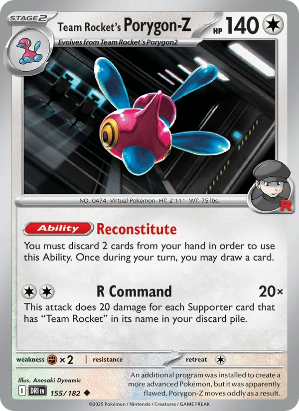 Carte Porygon-Z de la Team Rocket — Destined Rivals Additionals