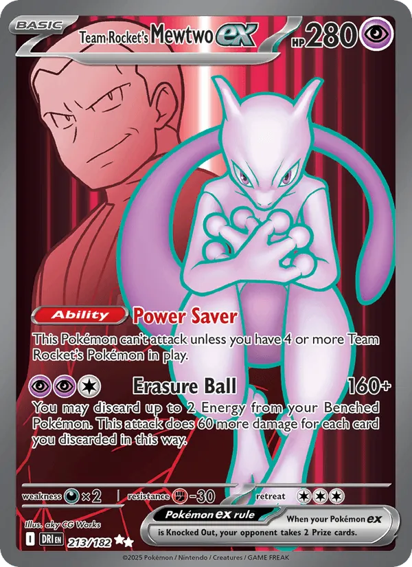 Carte Team Rocket's Mewtwo ex — Destined Rivals Additionals